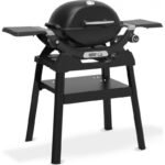 Weber Q 1200N Gas Barbecue with Stand, 2.49 kW Burner, Cast Iron Grates, Black