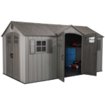Lifetime 15 ft x 8 ft Side-Entry Steel-Reinforced Garden Storage Shed with Skylights