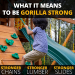 Gorilla Playsets Empire Extreme Cedar Wood Swing Set with Monkey Bars, Clatter Bridge and 3 Slides - Image 3