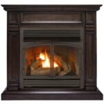 Duluth Forge Dual Fuel Ventless Gas Fireplace with Mantel 32,000 BTU, Chocolate Finish (DFS-400T-2CH)
