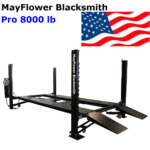Mayflower Blacksmith Pro8000 Four-Post Car Lift, 8,000 lb Capacity, Black Powder-Coated