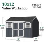 Little Cottage Co. 10 x 12 ft Value Workshop Wood Shed DIY Kit - Image 3