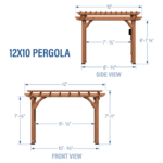 Backyard Discovery 12ft x 10ft Cedar Pergola with Built-In Power Port, Medium Brown - Image 3
