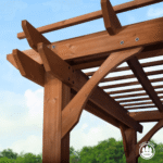 Backyard Discovery 12ft x 10ft Cedar Pergola with Built-In Power Port, Medium Brown - Image 5
