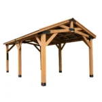 Backyard Discovery Norwood 20 x 12 Carport Gazebo with Cedar Posts and Steel Roof