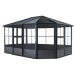 Sojag Charleston Solarium 12 x 15 ft Dark Grey Aluminium with Galvanised Steel Roof