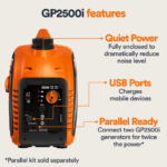 Generac 8251 GP2500i-2 Inverter Generator 2,500 W with COSense CO Sensing - Image 2