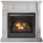 Duluth Forge Dual-Fuel Ventless Gas Fireplace with Mantel, 32,000 BTU, Remote, Antique White Finish (FDI32R-M-AW)