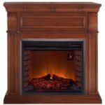 Duluth Forge Full-Size Electric Fireplace with Remote, 1,350 W, Auburn Cherry Finish