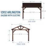 Backyard Discovery Arlington 12 ft x 12 ft Solid Cedar Wood Patio Gazebo - Image 12