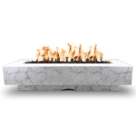 The Outdoor Plus 84 in Del Mar Concrete Gas Fire Pit Table with 65,000 BTU Burner